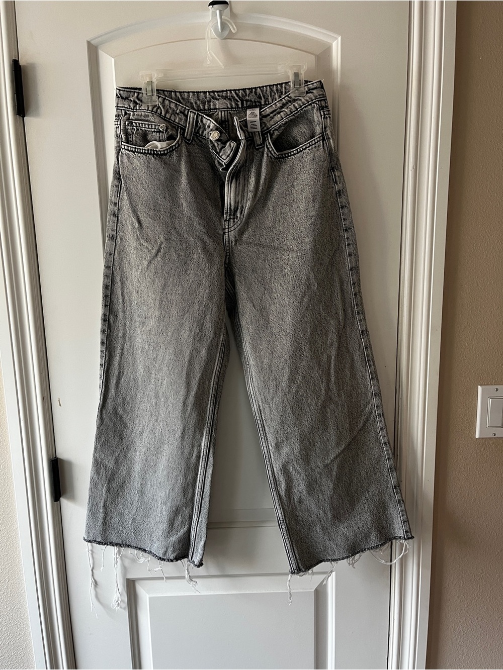 Wide-Leg High-Rise Women's Jeans - Gray Wash
